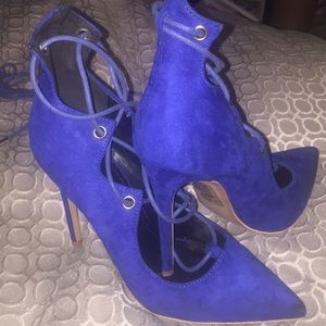 Blue lace shoes